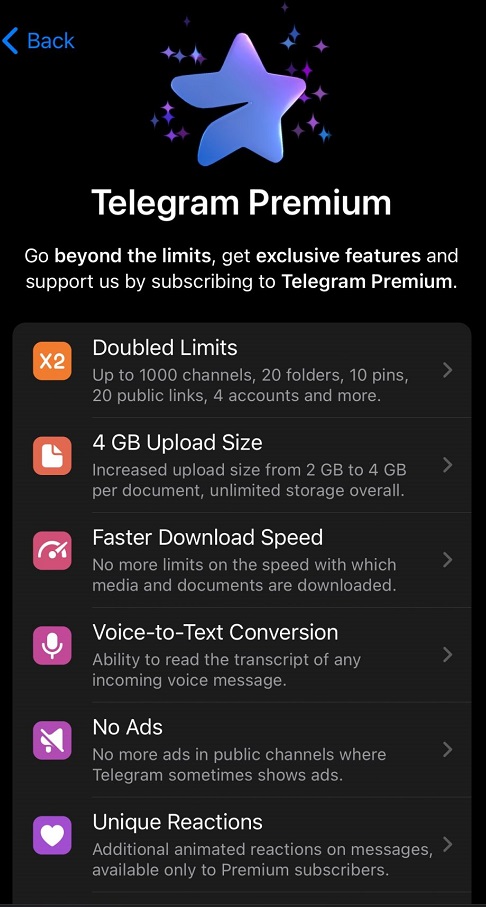 نگاهی عمیق تر به ویژگی های تلگرام پرمیوم